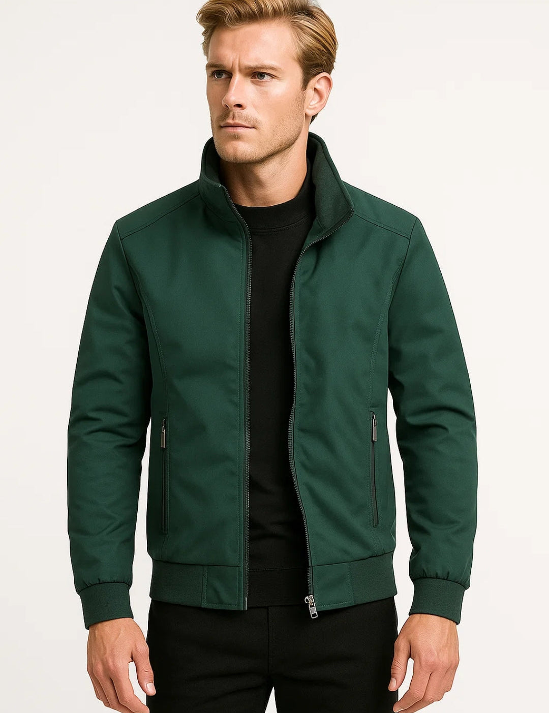 Bradford Veste Zippée Homme– Coupe Légère Mi-Saison avec Col Montant & Style Épuré
