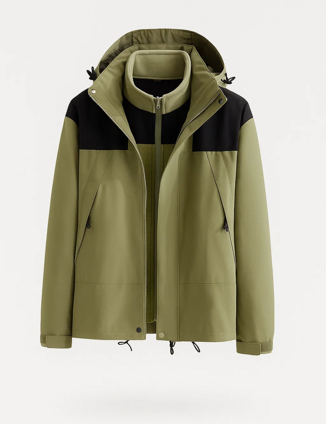 Ginny Veste Mi-Saison Femme – Coupe Structurée Bicolore avec Capuche & Fermeture Zippée