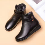 Mila Bottines Femme en Cuir – Doublure Fausse Fourrure Chaude & Fermeture Zippée