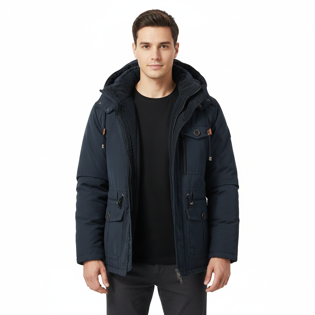 Ivan Parka Hiver Homme – Veste à Capuche Style Militaire avec Grandes Poches