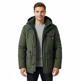 Ivan Parka Hiver Homme – Veste à Capuche Style Militaire avec Grandes Poches