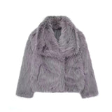 Lene Manteau Femme Faux Fur Luxe – Veste Courte Douce avec Revers Large & Coupe Moderne