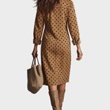 Magali : robe midi à pois en simili-cuir, vue détaillée
