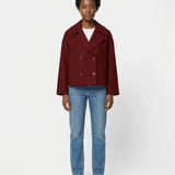 Guada Veste Femme Courte Laine – Double Boutonnage, Coupe Structurée Élégante