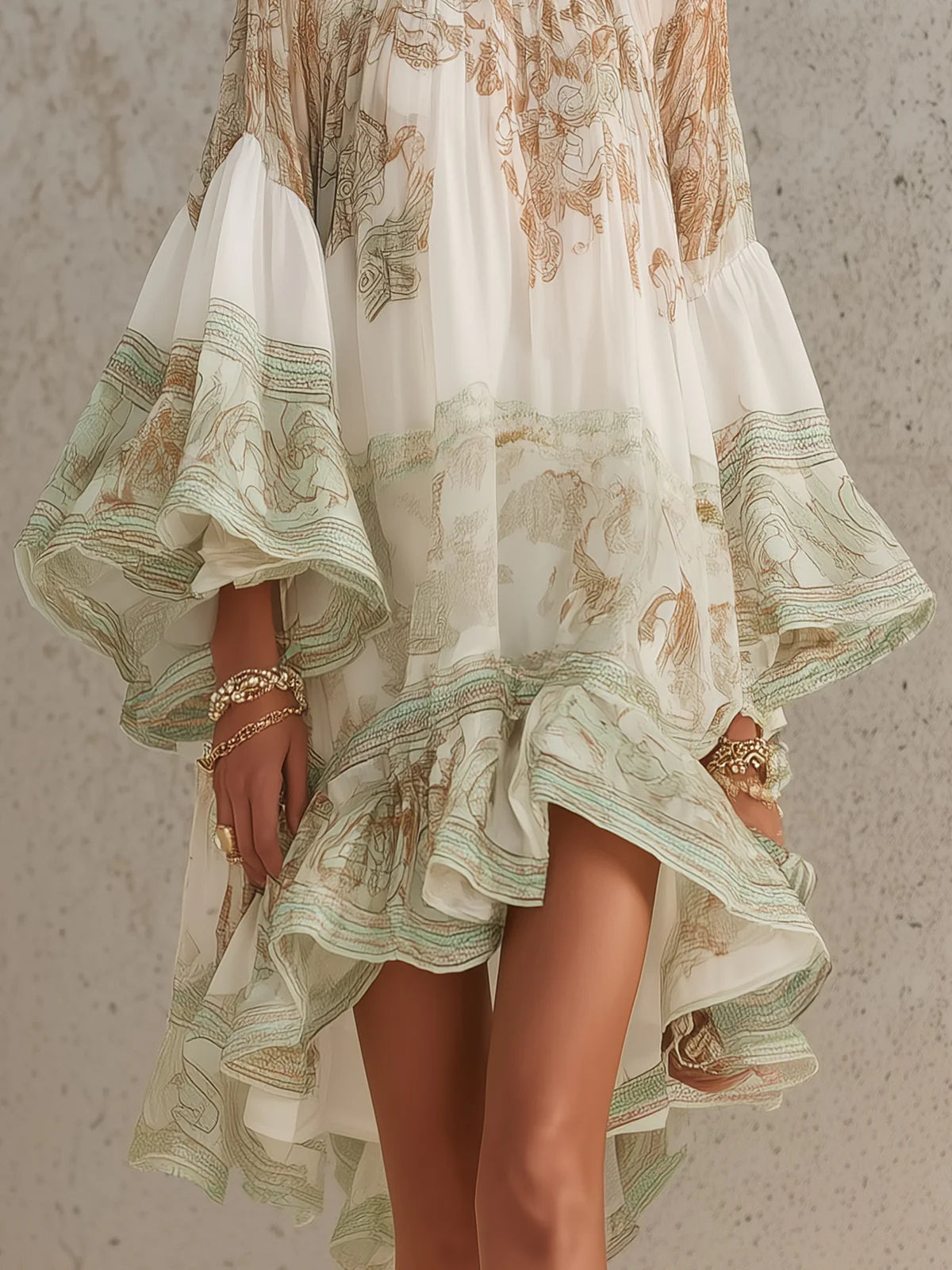 Rosalie - robe mini en mousseline à manches volantées pour femme - vue 5