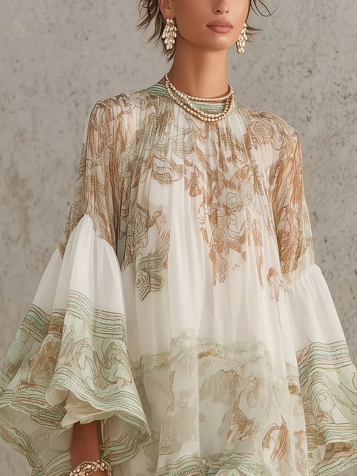 Rosalie - robe mini en mousseline à manches volantées pour femme - vue 4