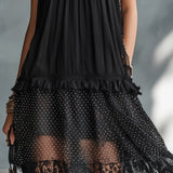 Pauline - robe mini transparente à pois et bordure en dentelle pour femme - vue 5