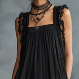 Pauline - robe mini transparente à pois et bordure en dentelle pour femme - vue 4