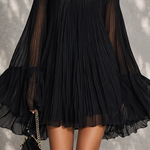 Océane - robe mini noire à manches cloche pour femme - vue 5
