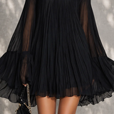 Océane - robe mini noire à manches cloche pour femme - vue 5