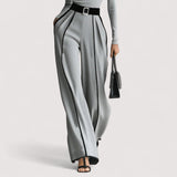 Nolia™ | Haut à col montant à manches longues blanc avec pantalon large et ceinture