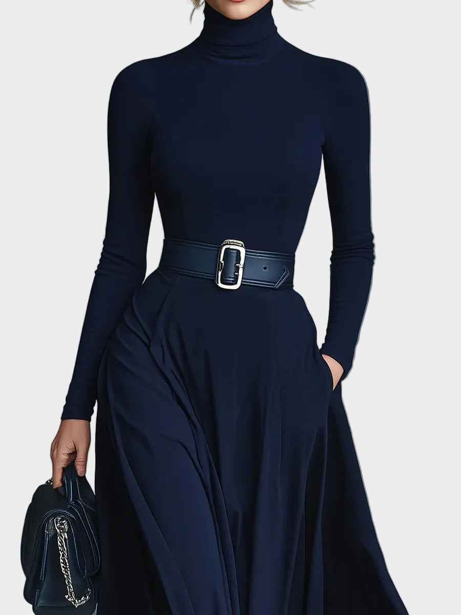 Kornelia : robe maxi en maille à col montant, vue détaillée