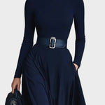 Kornelia : robe maxi en maille à col montant, vue détaillée