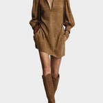 Georgette - robe mini à col roulé | AMORA MODE