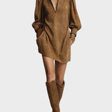 Georgette - robe mini à col roulé | AMORA MODE