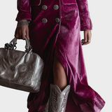 Vera - robe blazer maxi en velours, autre vue