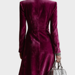 Vera : robe blazer maxi en velours, gros plan