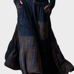 Helena - robe maxi en suédine bleu marine avec ceinture, autre vue