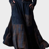 Helena - robe maxi en suédine bleu marine avec ceinture, autre vue