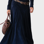 Iwona - robe maxi en suédine avec ceinture, autre vue