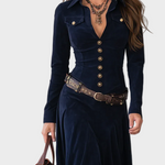 Iwona : robe maxi en suédine avec ceinture, vue détaillée