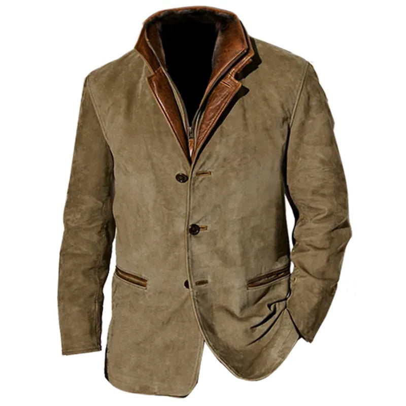 Daniel Veste Homme en Daim Premium – Manteau Élégant Coupe Classique avec Détails Cuir