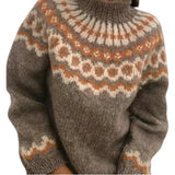 Yssa Pull Islandais Femme – Tricot Mohair 100% Coupe Ample avec Motif Nordique