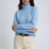 Clarrise Pull à Col Roulé Chaud Femme – Maille Douce avec Col Haut & Coupe Classique Intemporelle