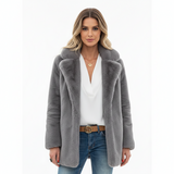 Zivia Manteau d’Hiver Femme – Manteau Mi-Long Zippé avec Poches Pratiques