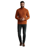 Timmy Pull Homme Col Roulé en Maille Câblée – Pull Classique Chaud et Élégant