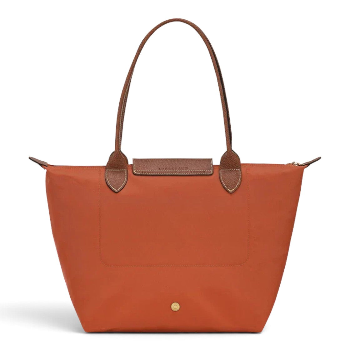 Rolande - Grand cabas pliable en orange rouille - vue rapprochée