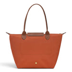 Rolande - Grand cabas pliable en orange rouille - vue rapprochée