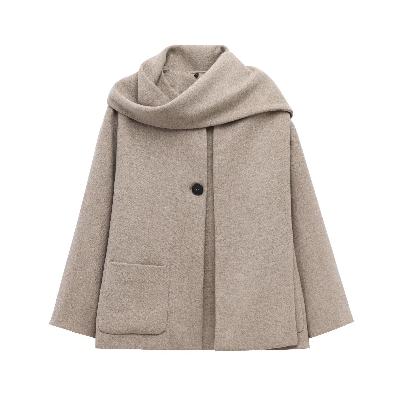 Maisie Manteau Femme Col Enveloppant – Coupe Droite Élégante & Chaleur Hivernale