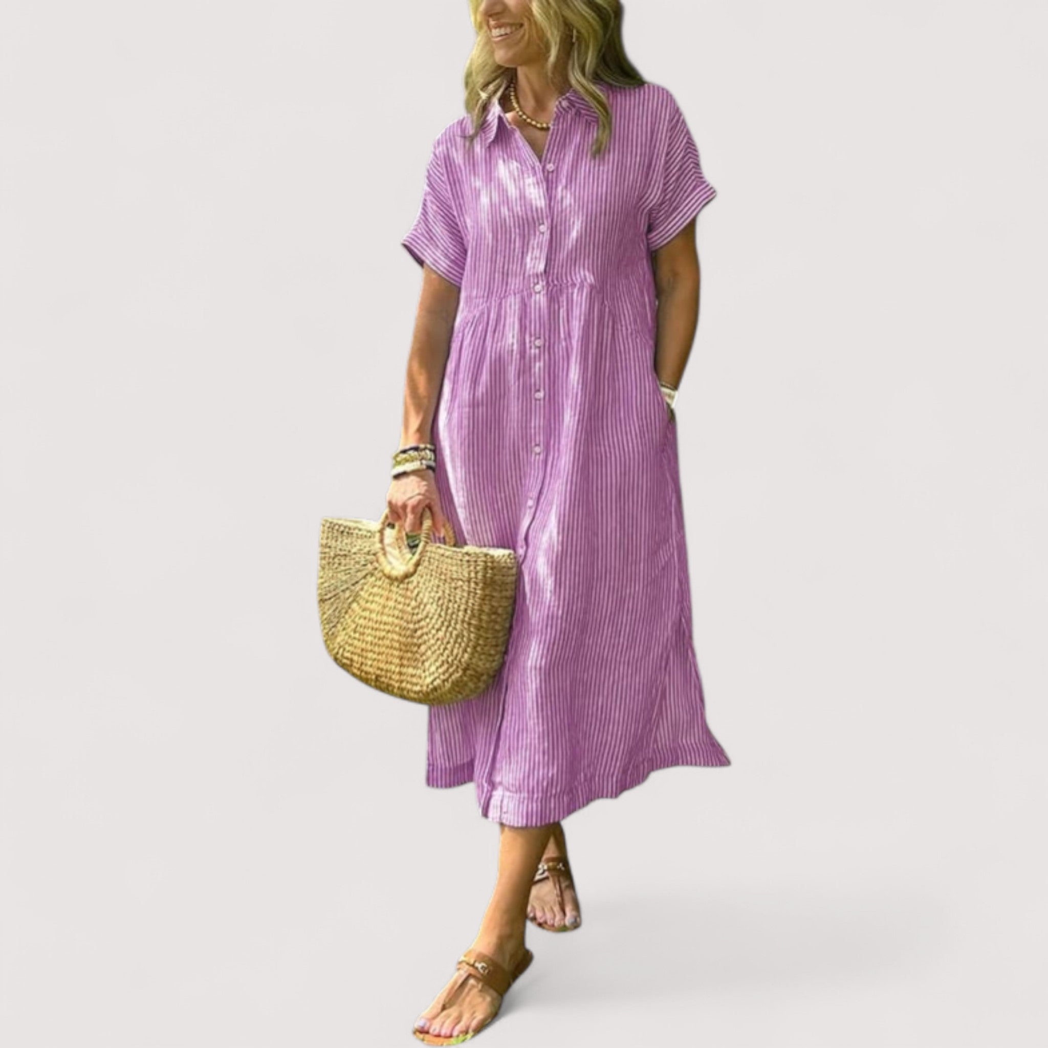 Rea™ | Robe chemise à rayures