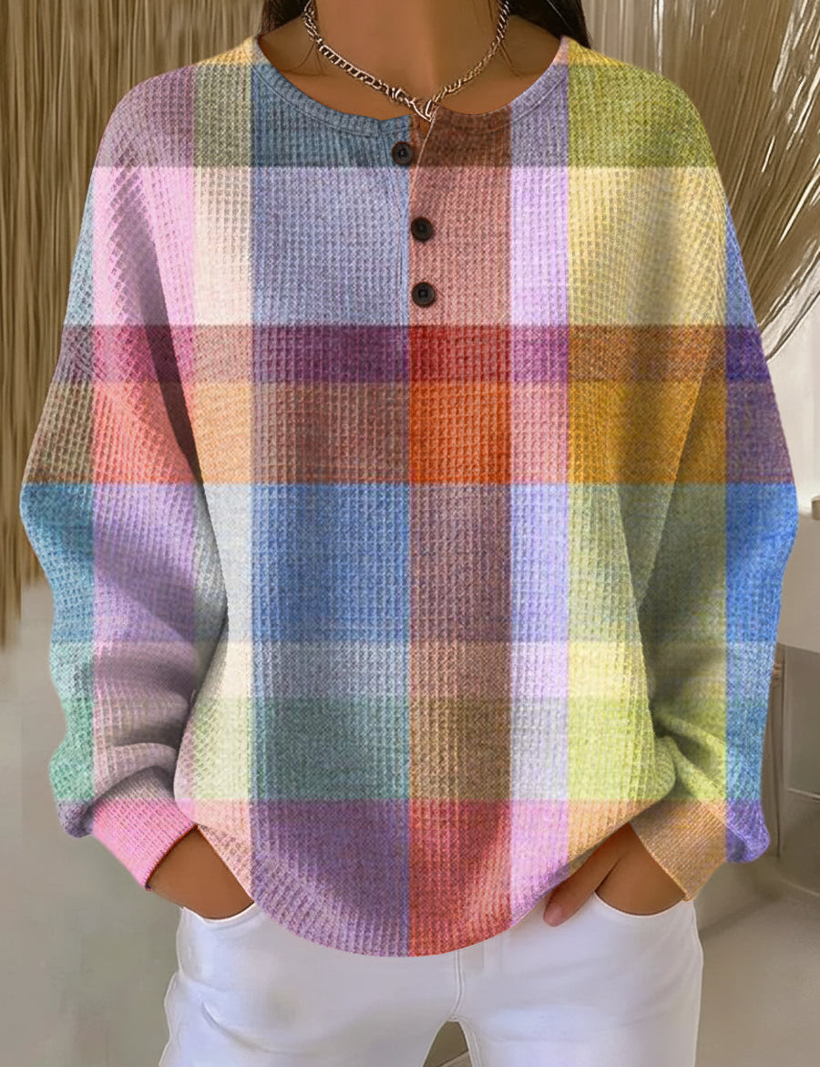 Adèle - Pull à carreaux pastel - vue d'ensemble