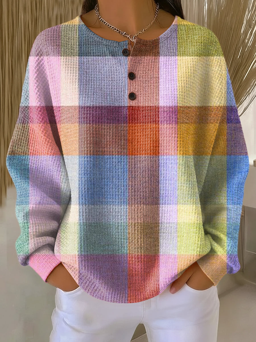 Adèle - Pull à carreaux pastel - vue d'ensemble