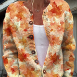Adrienne - Cardigan à feuilles d'automne - vue d'ensemble