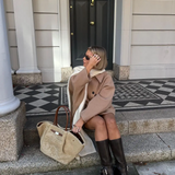 Amélie Femme Manteau Oversize – Élégant Manteau en Laine Doux & Tendance pour Hiver