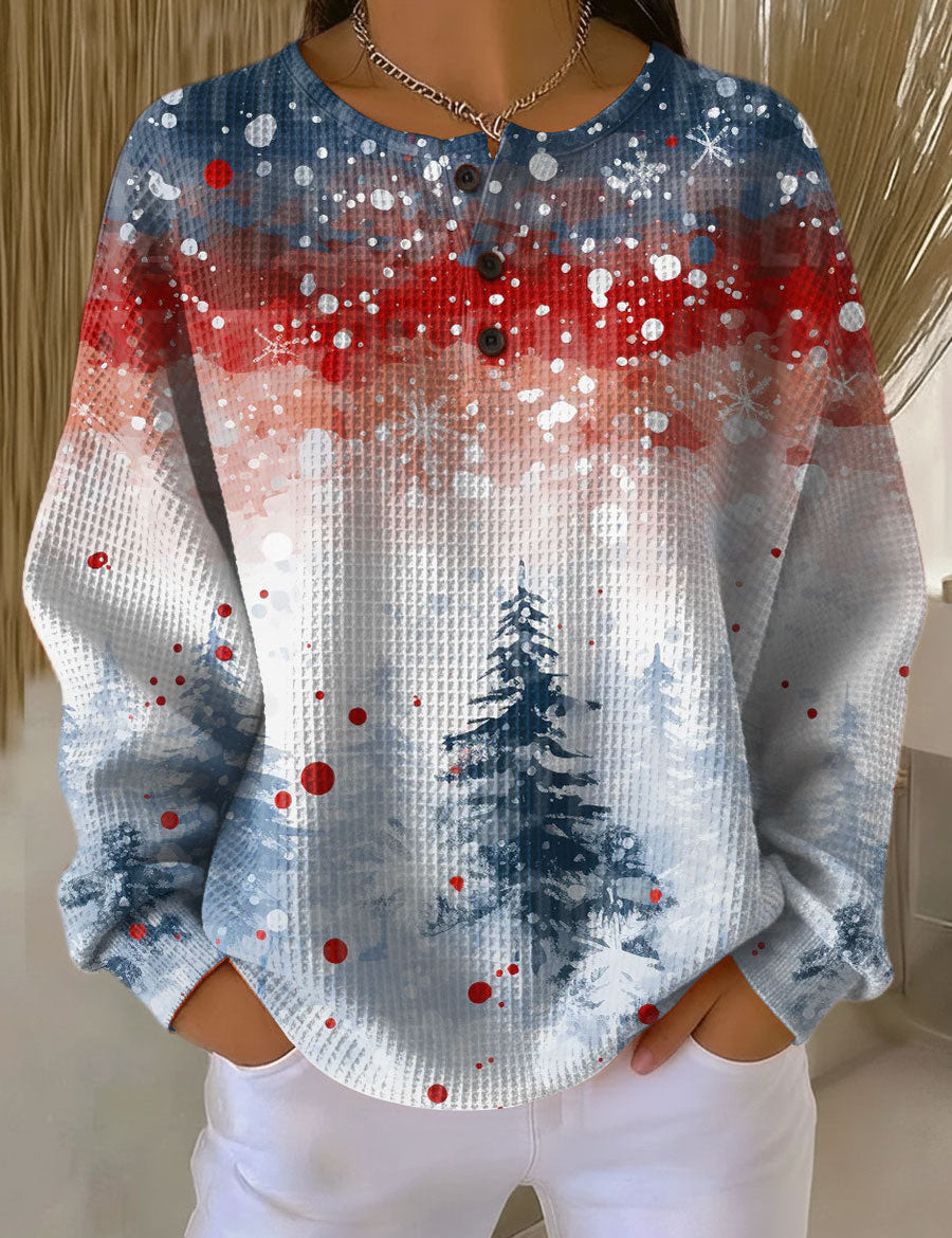 Alix - Pull de Noël bleu clair à sapin - vue d'ensemble
