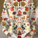 Alma - Pull à motif forêt d'automne - vue d'ensemble