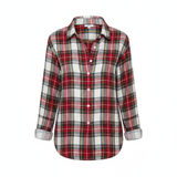 Amelia™ | Blouse en maille à carreaux aux tons doux