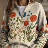Andrée - Gilet à motif de fleurs sauvages - vue d'ensemble