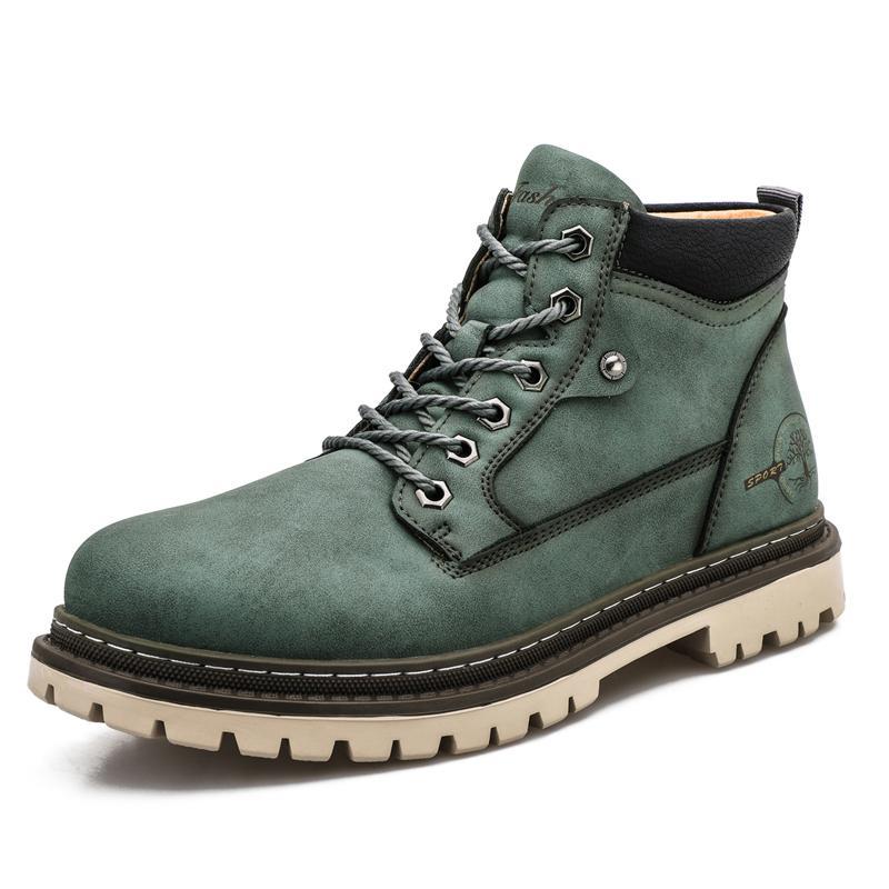 Logan Bottines Homme Robustesse – Similicuir Durable, Semelle Crantée & Lacets