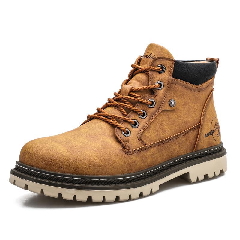 Logan Bottines Homme Robustesse – Similicuir Durable, Semelle Crantée & Lacets