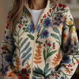 Bérangère - Gilet à motif floral botanique - vue d'ensemble