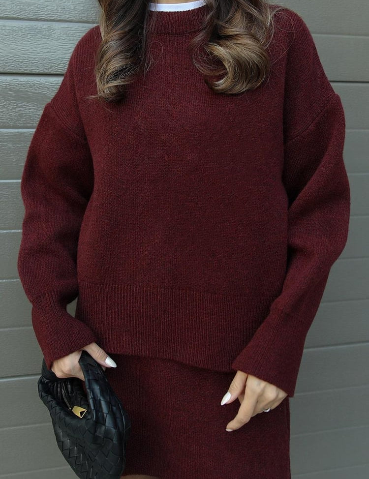 Lucie Ensemble Femme – Ensemble Automnal Doux en Laine Confortable & Élégant