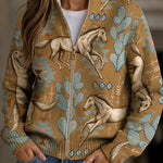 Brigitte - Gilet à motif de chevaux et de cactus - vue d'ensemble