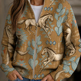 Brigitte - Gilet à motif de chevaux et de cactus - vue d'ensemble