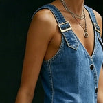 Vera - robe longue en denim boutonnée pour femme - vue 3