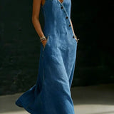 Vera - robe longue en denim boutonnée pour femme - vue 5